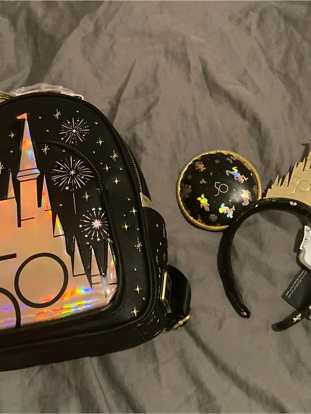 Black 50th Anniversary Kids Backpack and Ears Set